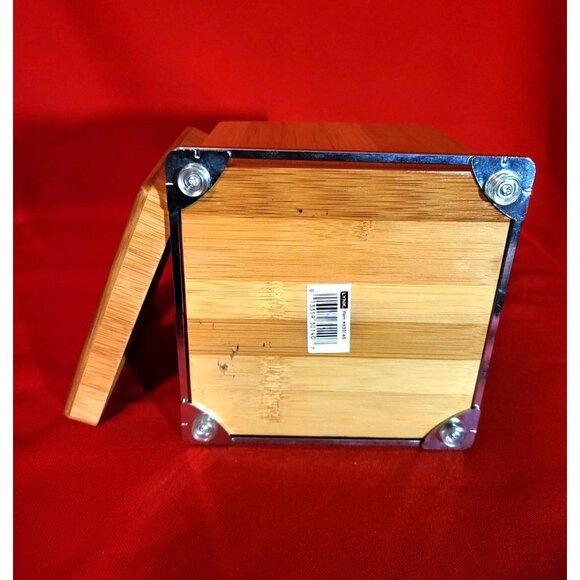 LYNK Bamboo Tissue Box Holder with Metal Base - Picture 5 of 8